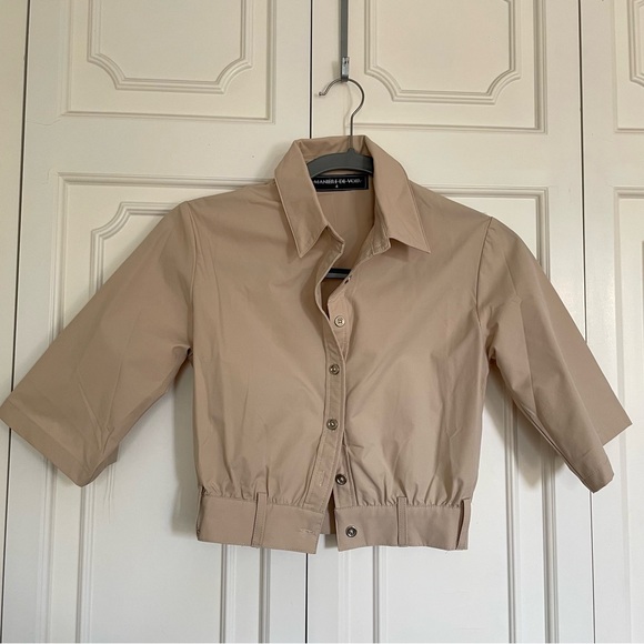 Maniere de Voir Beige Crop Top - Picture 2 of 4